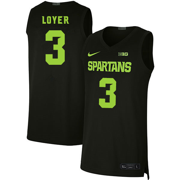 Men Michigan State Spartans #3 Foster Loyer NCAA Nike Authentic Black College Stitched Basketball Jersey PP41E73FA